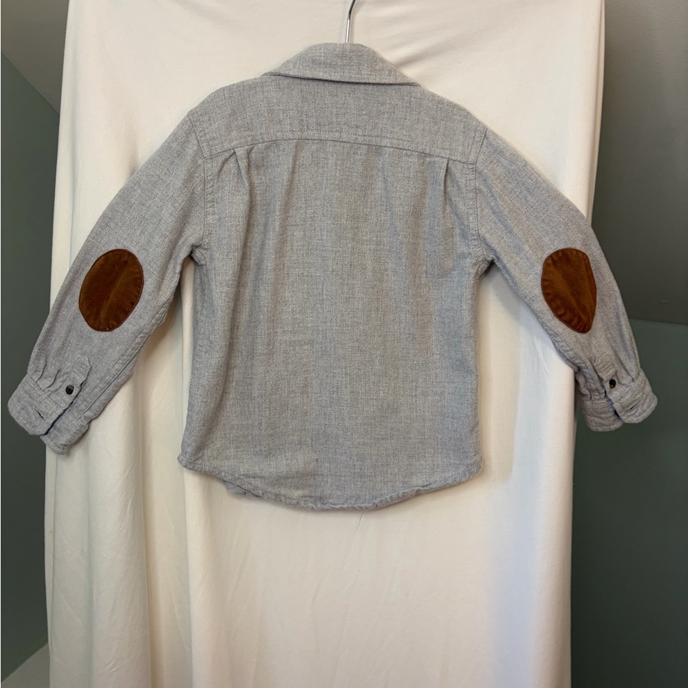 Hope & Henry Light Gray Button-Up Shirt Jacket - Picture 4 of 4
